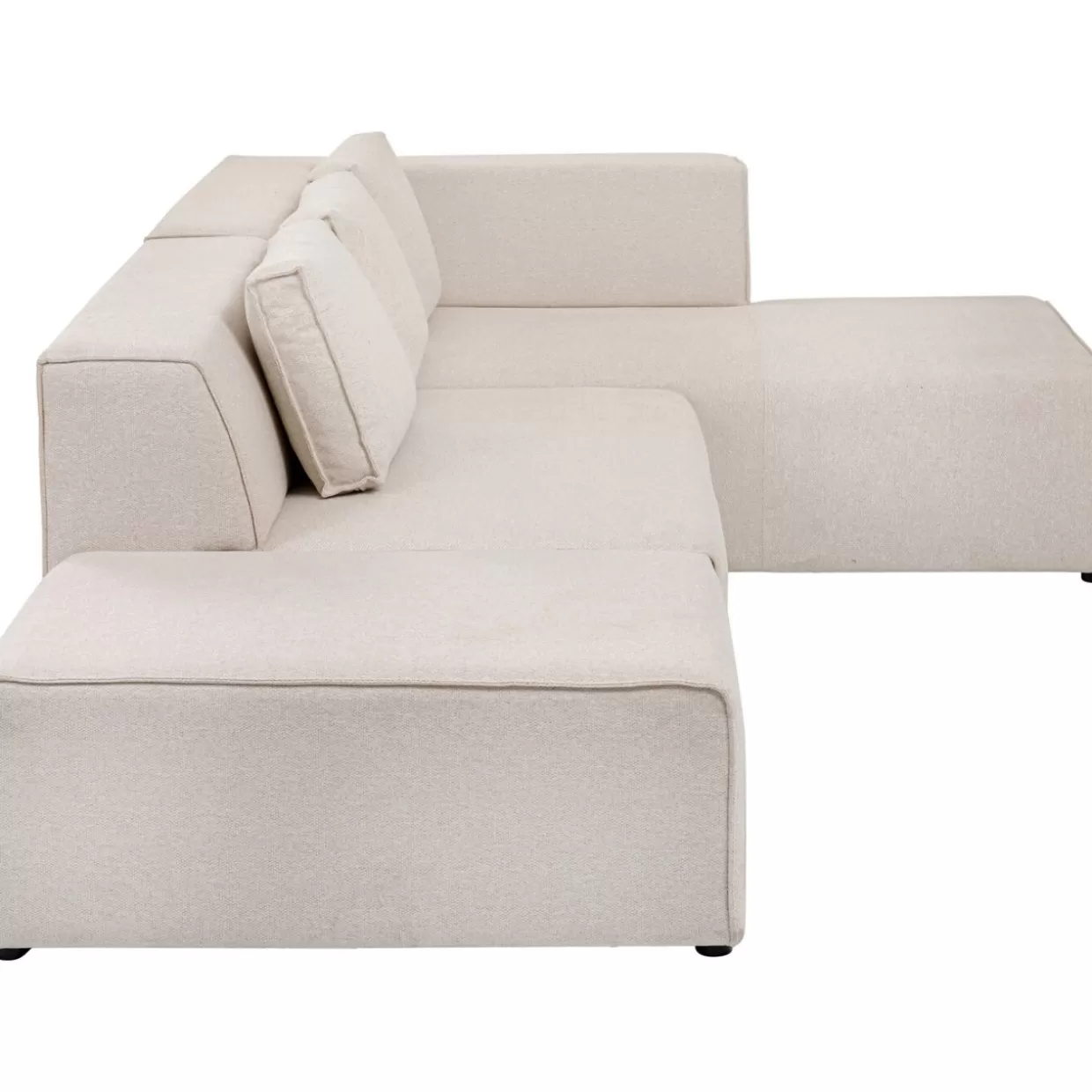 Divano Angolare Infinity con Pouf Modulare Crema KARE - Configurazione Destra, Design Moderno per Soggiorno Elegante