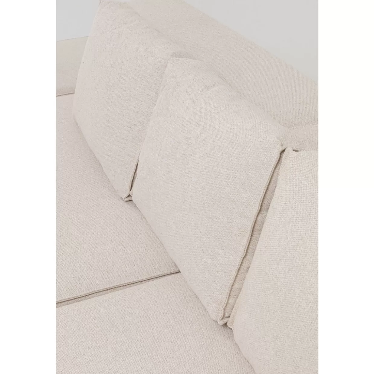 Divano Angolare Infinity con Pouf Modulare Crema KARE - Configurazione Destra, Design Moderno per Soggiorno Elegante