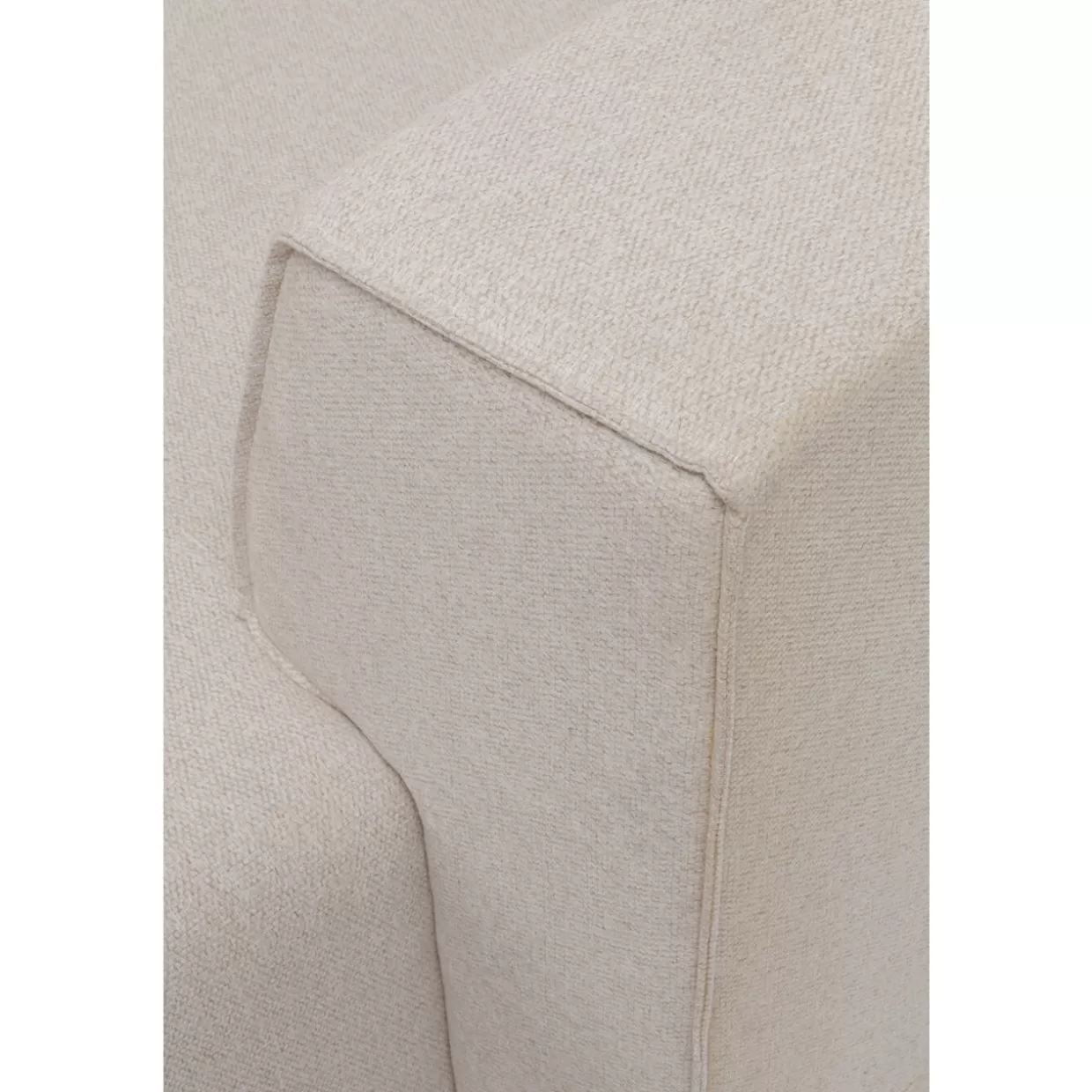 Divano Angolare Infinity con Pouf Modulare Crema KARE - Configurazione Destra, Design Moderno per Soggiorno Elegante