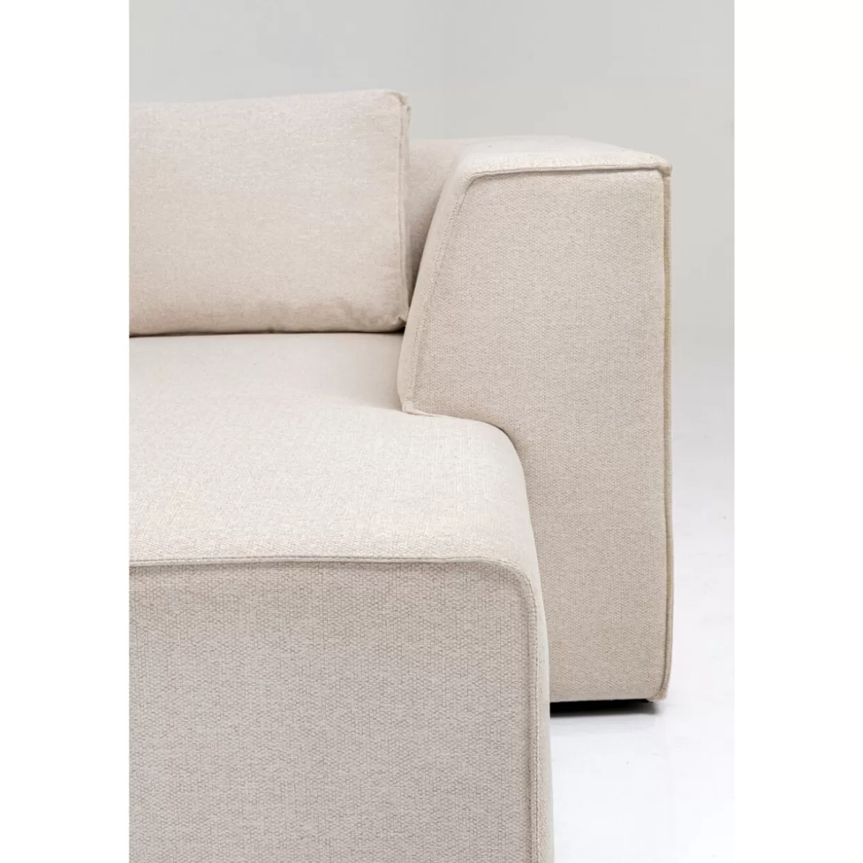 Divano Angolare Infinity con Pouf Modulare Crema KARE - Configurazione Destra, Design Moderno per Soggiorno Elegante