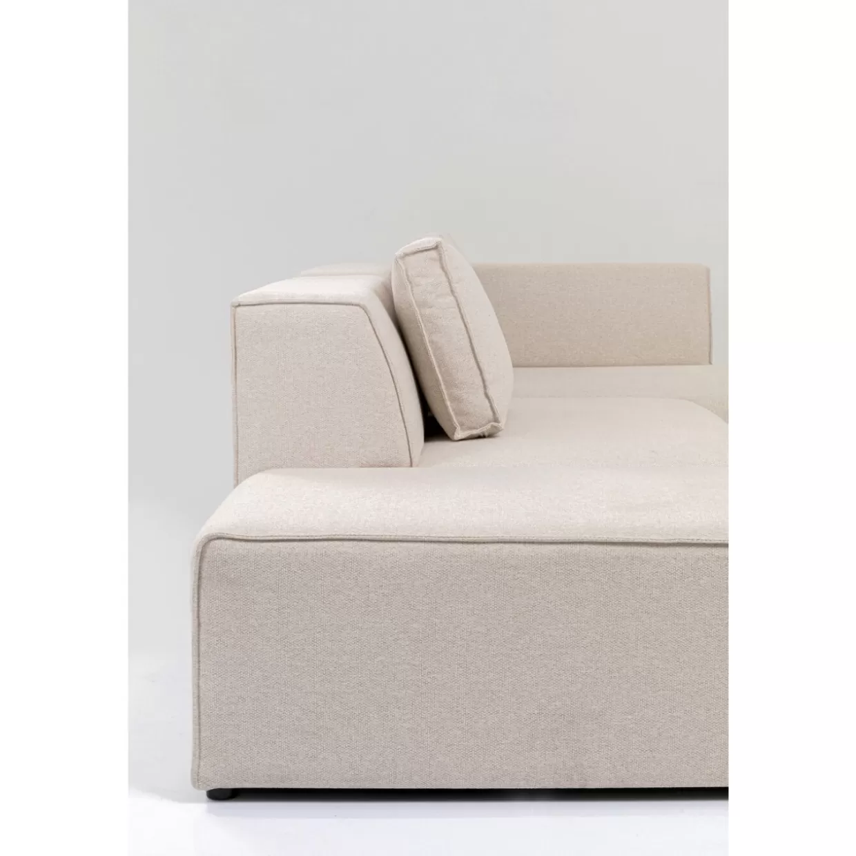 Divano Angolare Infinity con Pouf Modulare Crema KARE - Configurazione Destra, Design Moderno per Soggiorno Elegante