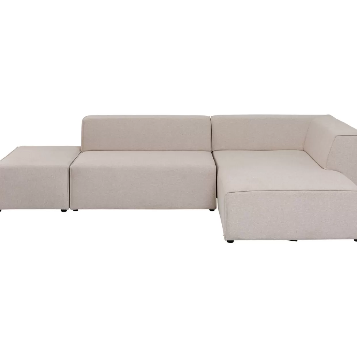 Divano Angolare Infinity con Pouf Modulare Crema KARE - Configurazione Destra, Design Moderno per Soggiorno Elegante