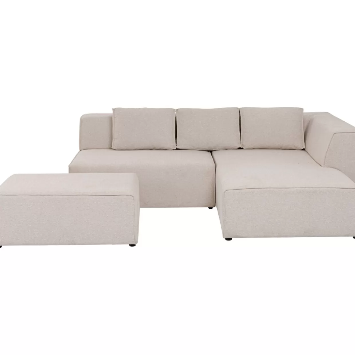 Divano Angolare Infinity con Pouf Modulare Crema KARE - Configurazione Destra, Design Moderno per Soggiorno Elegante