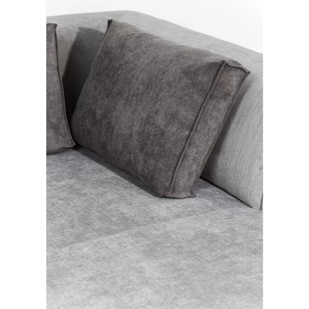 Divano Design Moderno con Pouf Infinity | Angolare Destro in Tessuto Grigio, KARE Collection