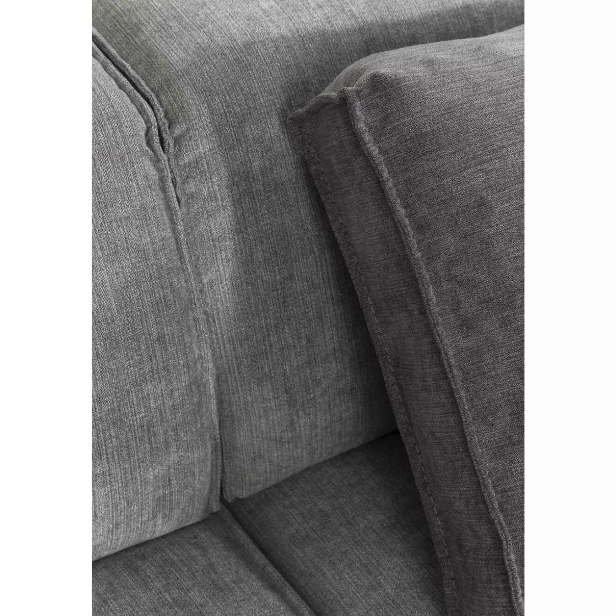 Divano Design Moderno con Pouf Infinity | Angolare Destro in Tessuto Grigio, KARE Collection