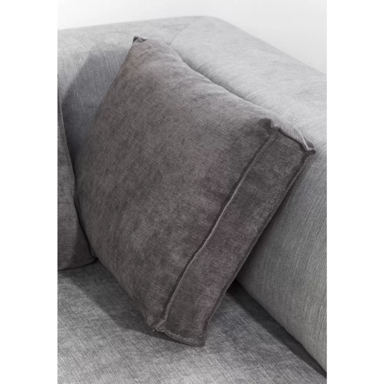 Divano Design Moderno con Pouf Infinity | Angolare Destro in Tessuto Grigio, KARE Collection
