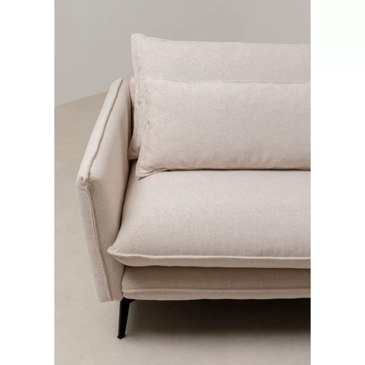 Divano Angolare Monza Design Moderno - KARE Collection in Tessuto Cremoso, Configurazione Lato Destro (Lunghezza 296 cm)