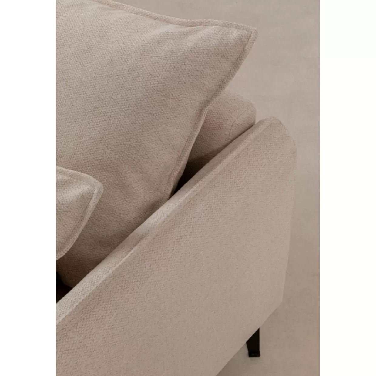 Divano Angolare Monza Design Moderno - KARE Collection in Tessuto Cremoso, Configurazione Lato Destro (Lunghezza 296 cm)