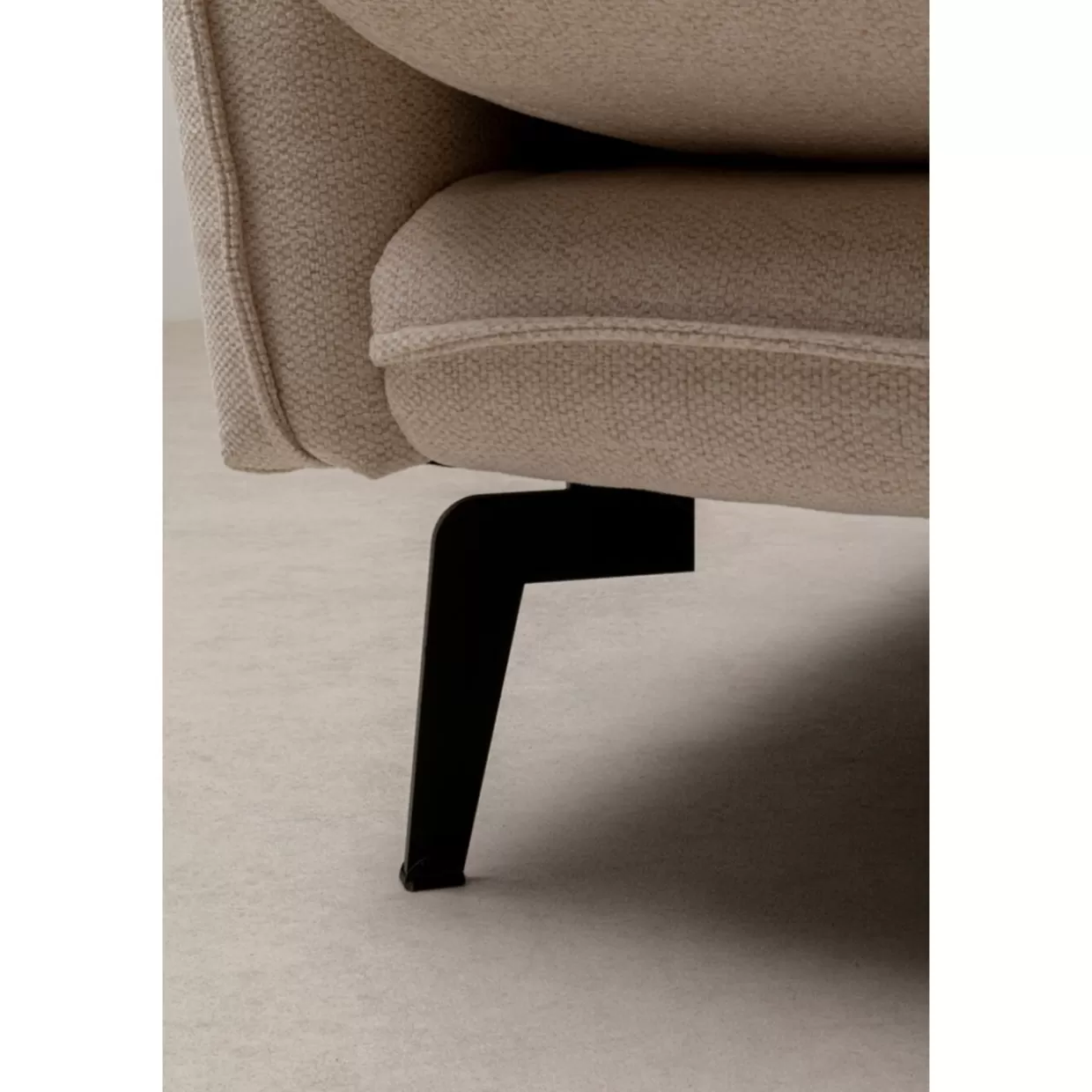 Divano Angolare Monza Design Moderno - KARE Collection in Tessuto Cremoso, Configurazione Lato Destro (Lunghezza 296 cm)