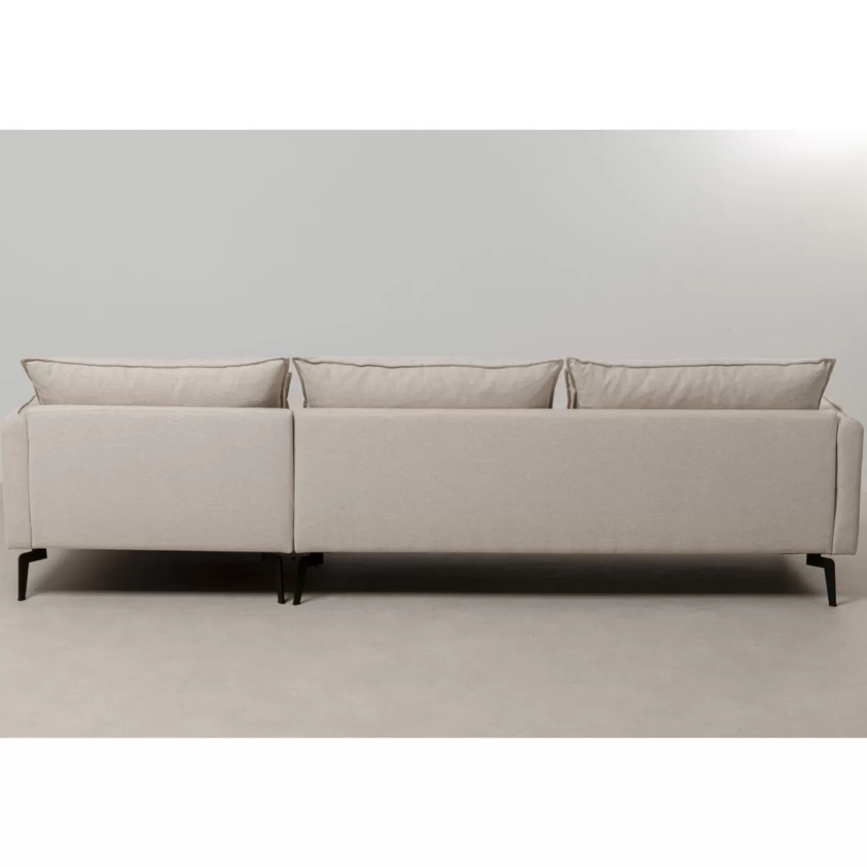 Divano Angolare Monza Design Moderno - KARE Collection in Tessuto Cremoso, Configurazione Lato Destro (Lunghezza 296 cm)