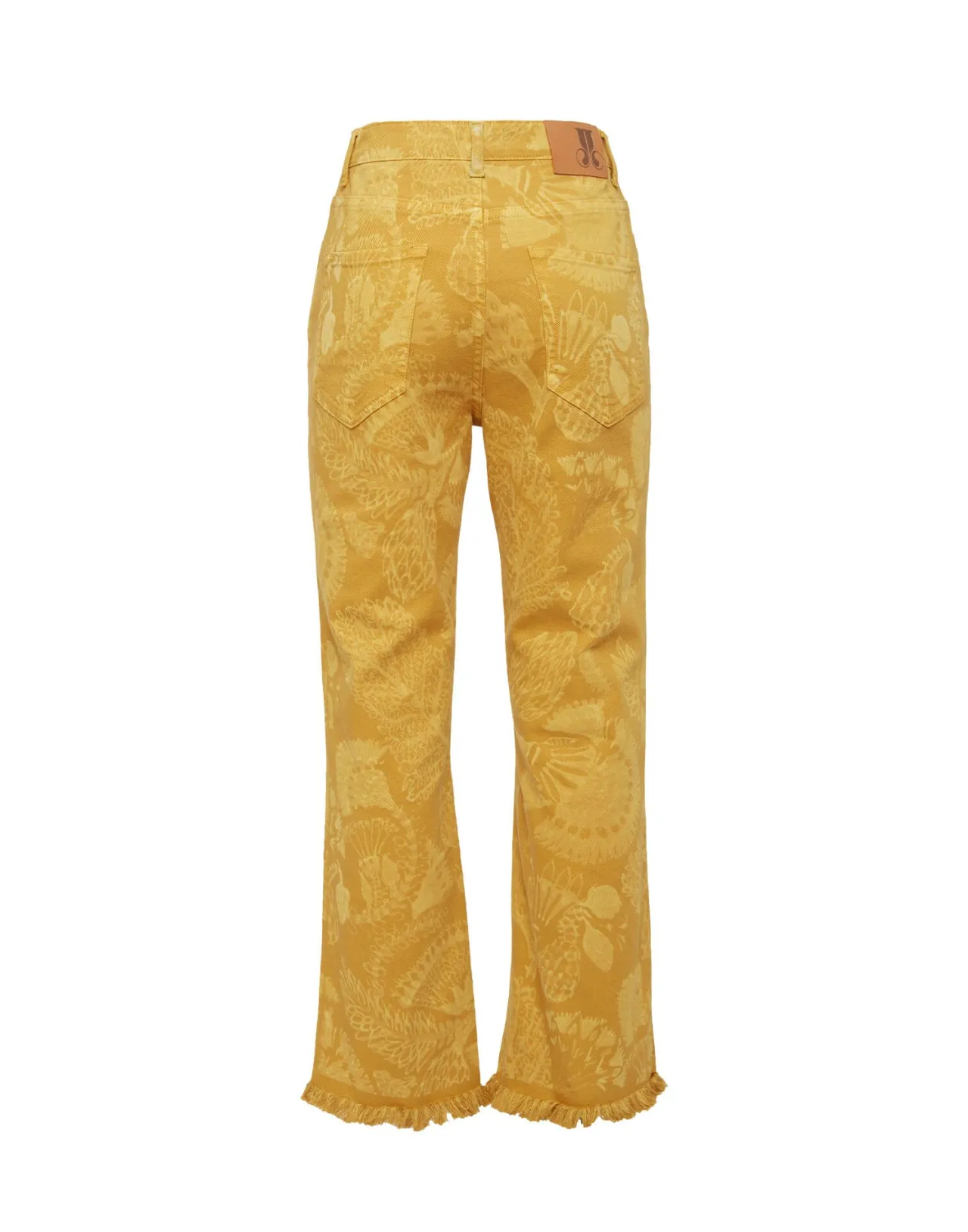 Jeans Corti alla Caviglia La DoubleJ - Denim Fantasia Laser in Giallo Sicomoro con Frange Artigianali

(：，、、，，。)