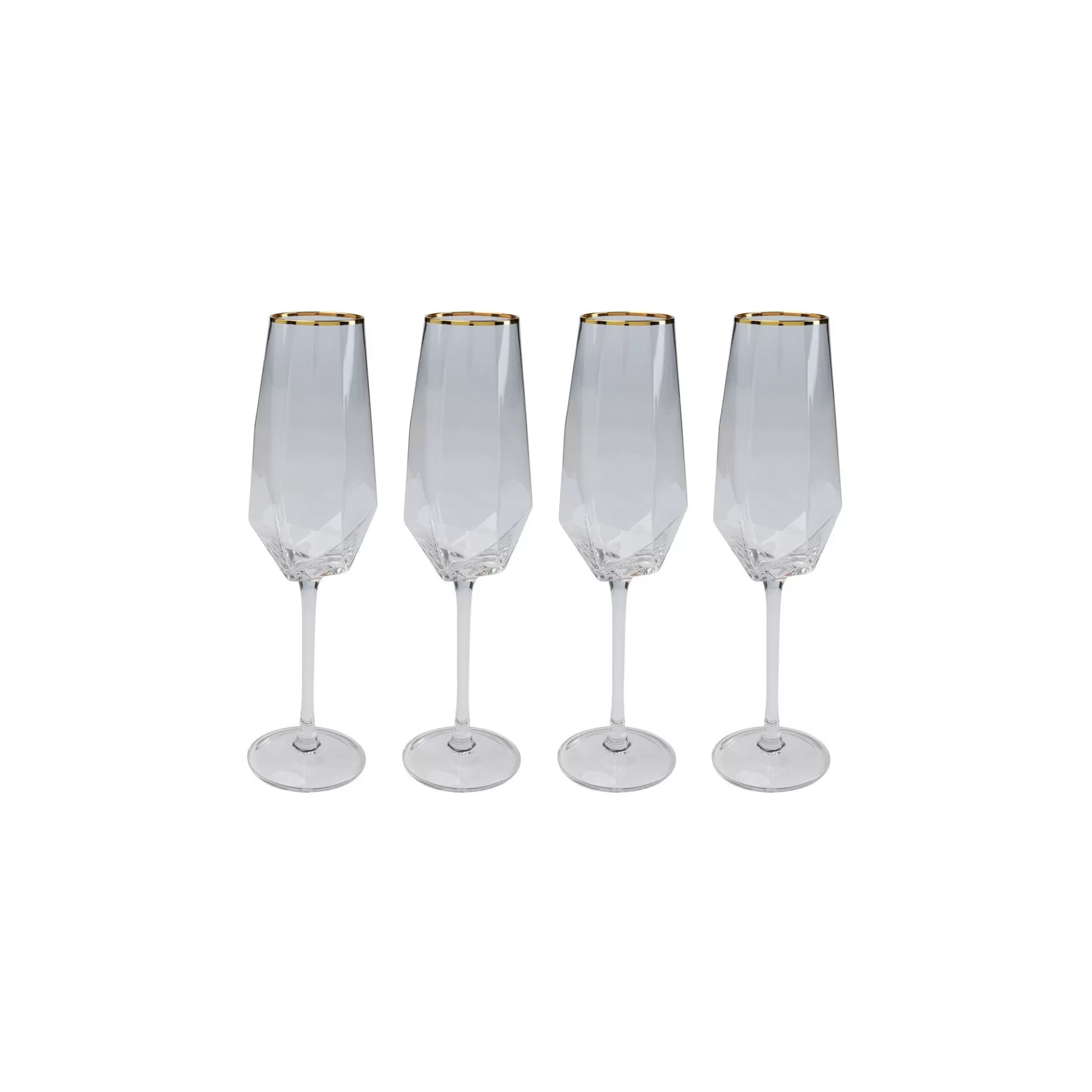 Hot Flûtes à Champagne Diamond Doré Set De 4   Vaisselle