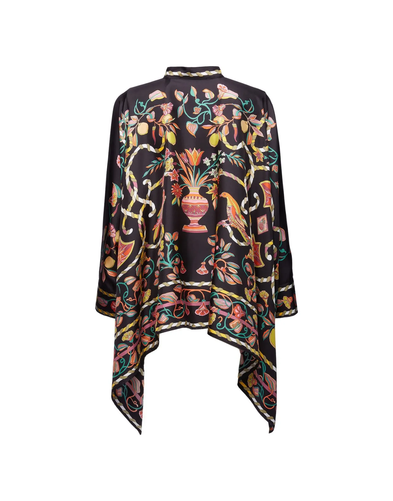 Borboni Camicia Foulard in Seta Twill con Stampa Esclusiva - Nero Intenso | Edizione Speciale La DoubleJ