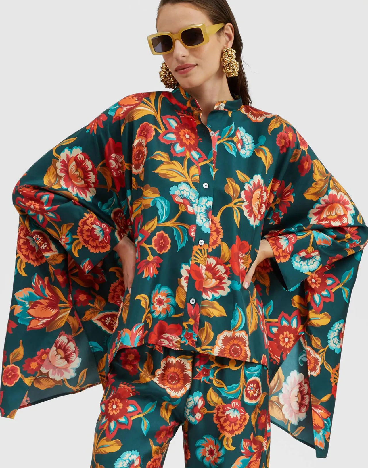 Foulard Elegante La DoubleJ in Trama Seta Smeraldo - Pezzo Unico Primavera 2024