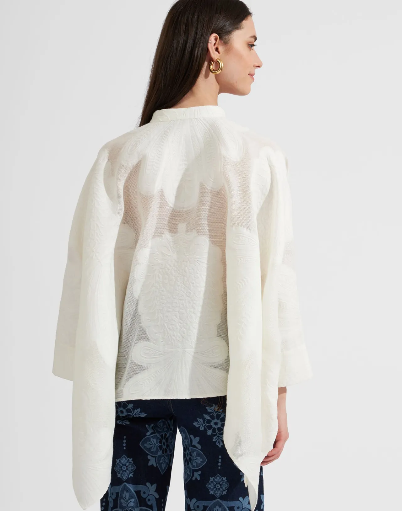 Camicia foulard La DoubleJ con ricamo ananas - Tessuto jacquard premium a prezzo speciale