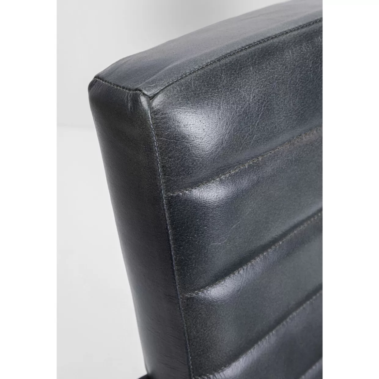 KARE Design - Sedia a Dondolo Lola in Pelle Grigio Antracite, Linea Moderna e Confortevole