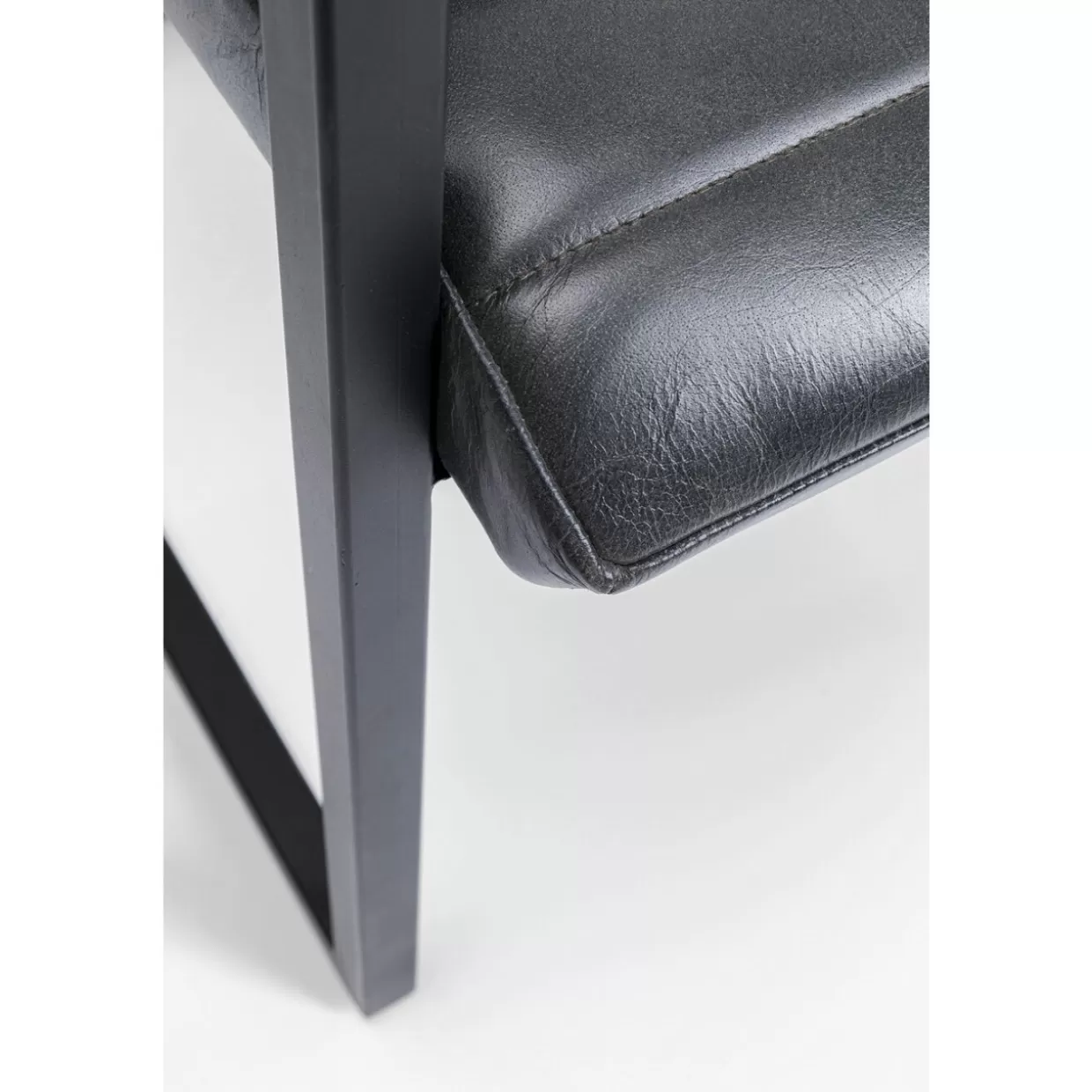 KARE Design - Sedia a Dondolo Lola in Pelle Grigio Antracite, Linea Moderna e Confortevole