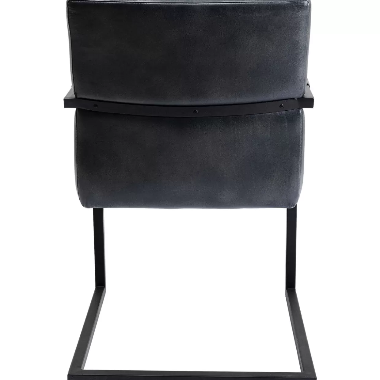 KARE Design - Sedia a Dondolo Lola in Pelle Grigio Antracite, Linea Moderna e Confortevole