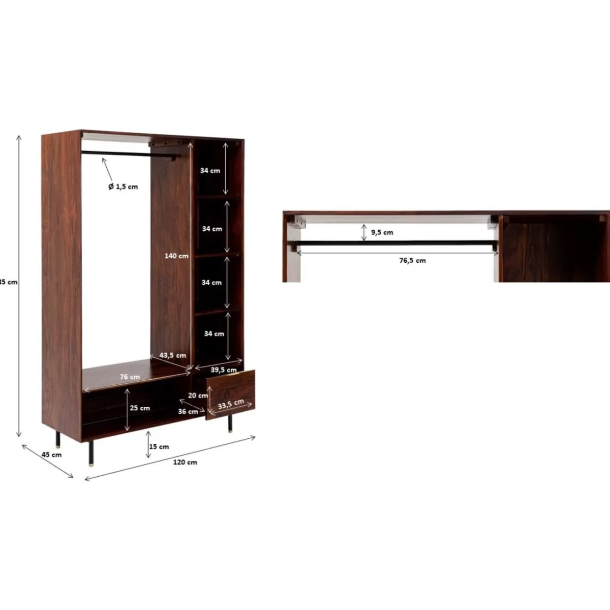 Armadio Ravello KARE Design - Soluzioni eleganti per ingressi e spazi compatti, dimensioni 185x120 cm con design modulare