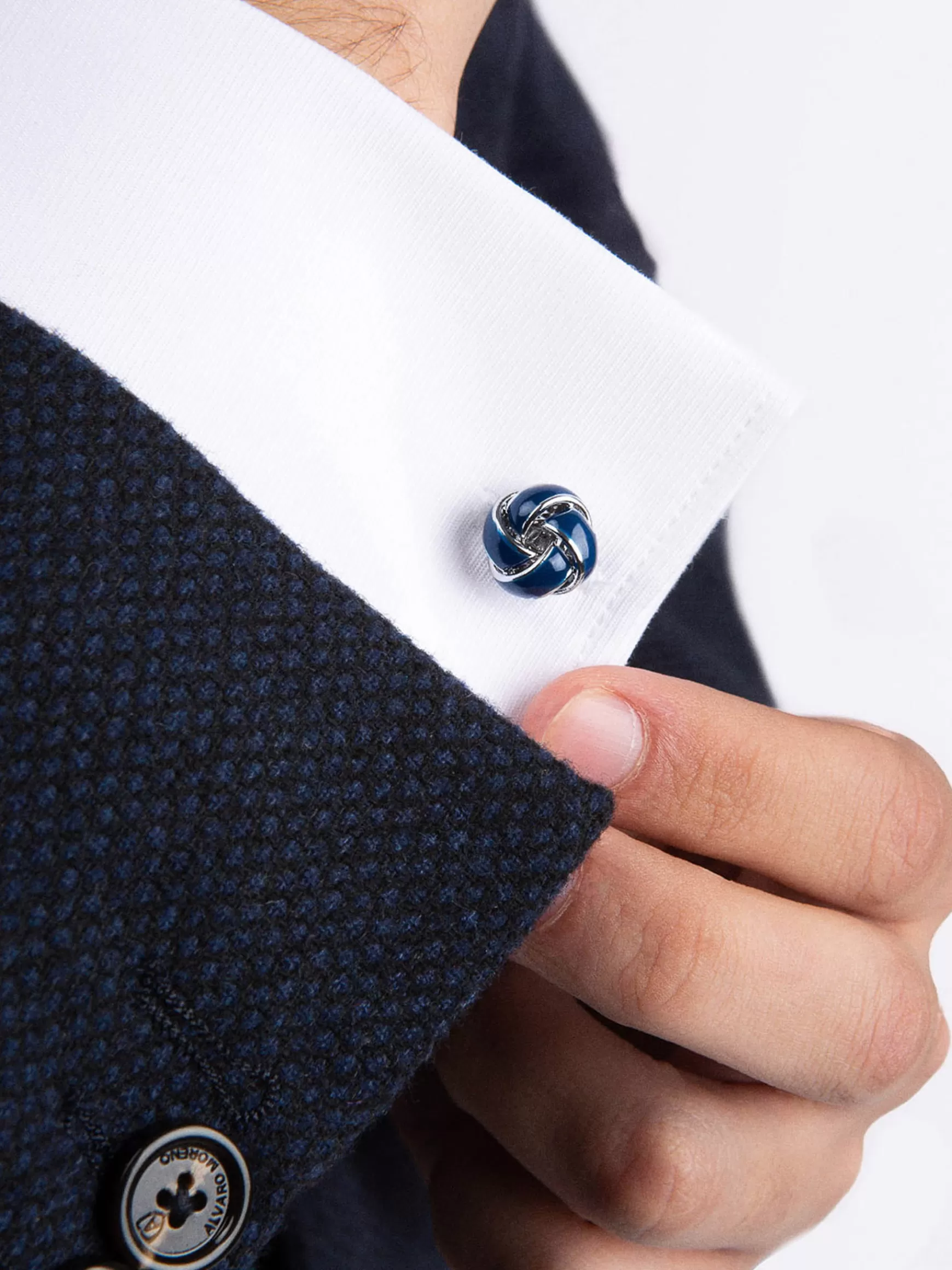 Gemelli e Bretelle Uomo Alvaro Moreno - Accessori Eleganti con Nodi Smaltati