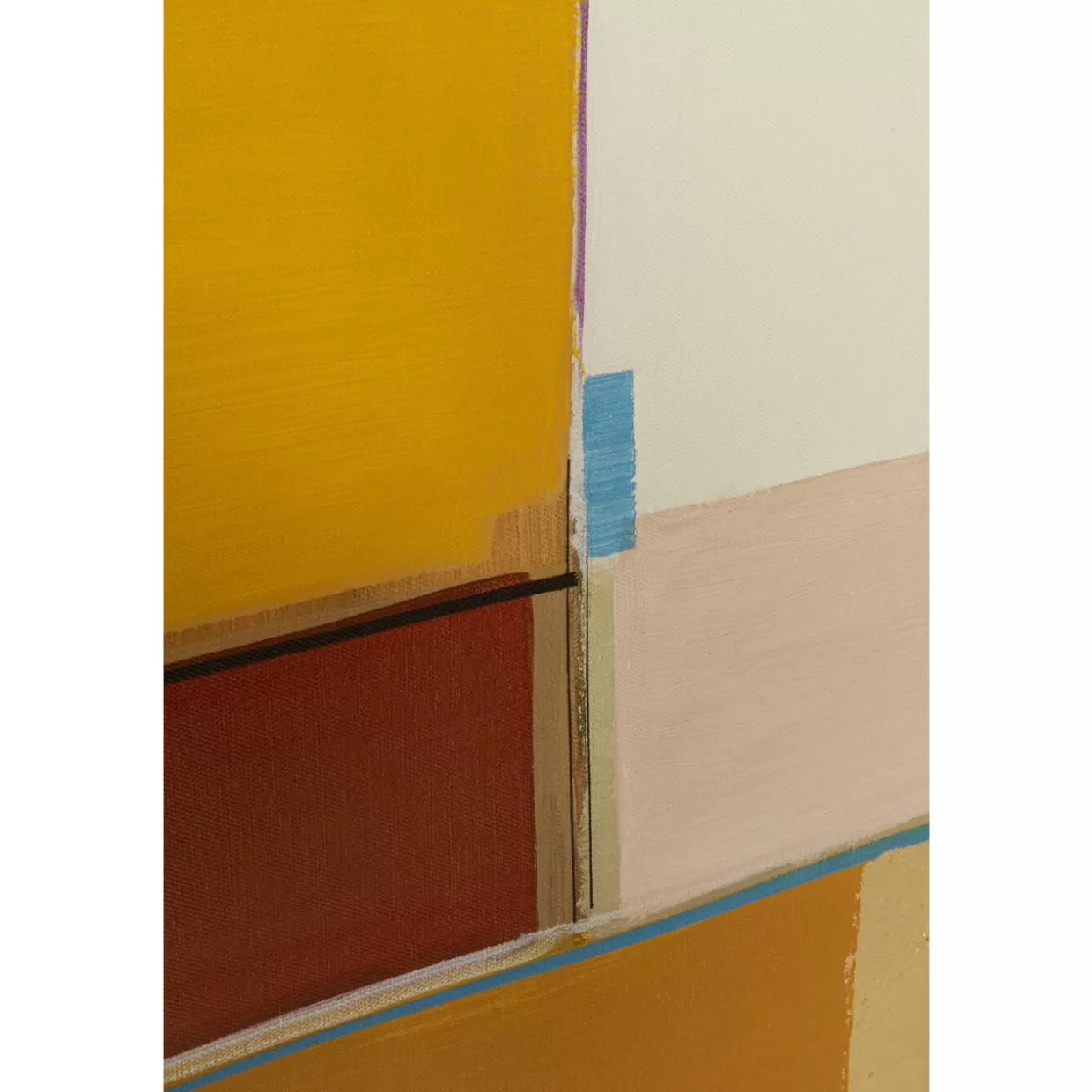 Quadro Moderno con Forme Astratte in Giallo – Cornice 113x113 cm by KARE Design | Opera d'Arte Contemporanea per Interni, Confezione Pronta per l'Arredamento