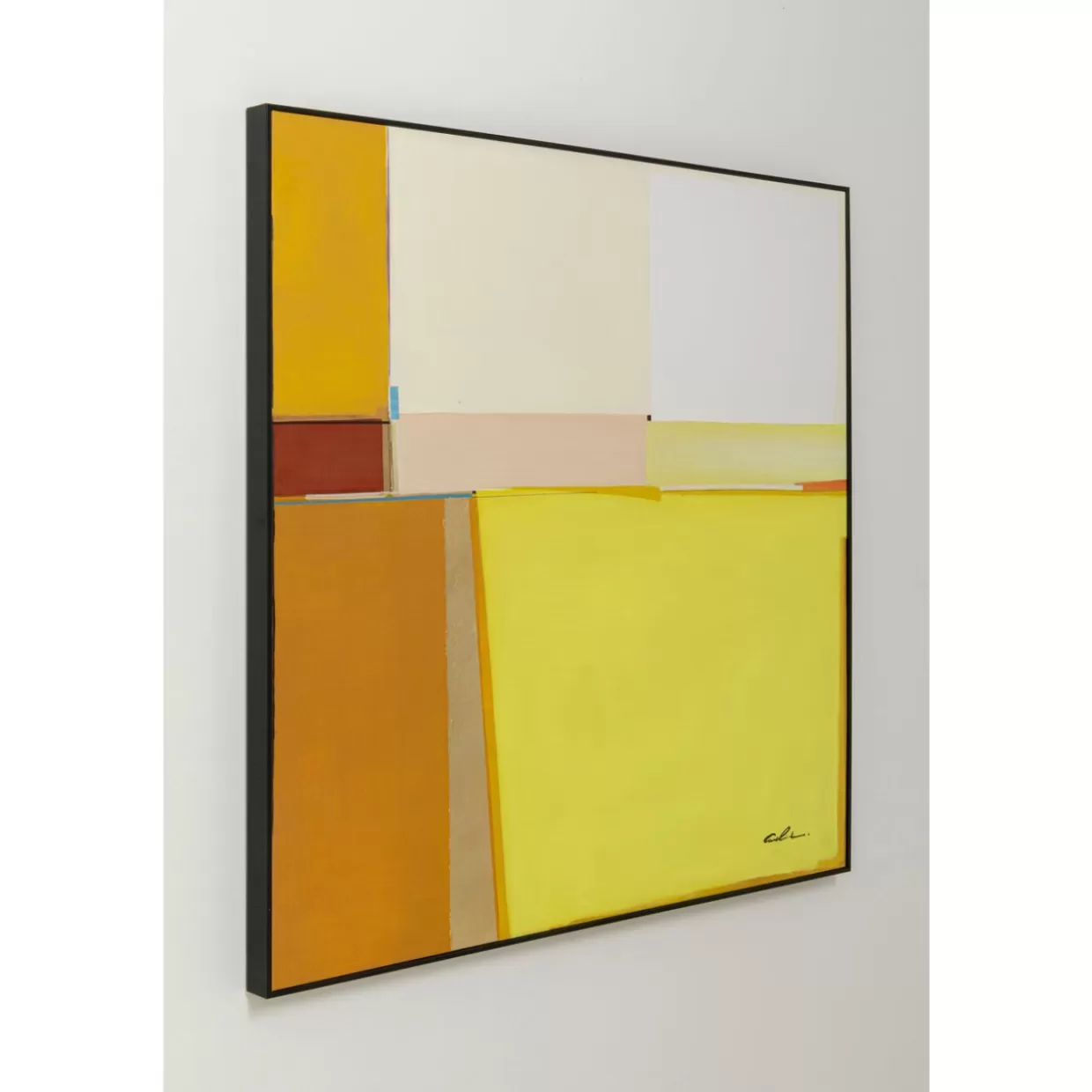 Quadro Moderno con Forme Astratte in Giallo – Cornice 113x113 cm by KARE Design | Opera d'Arte Contemporanea per Interni, Confezione Pronta per l'Arredamento