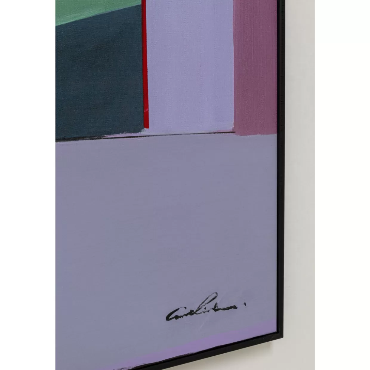 Quadro Moderno KARE Design con Forme Astratte in Tonalità Lilla - Cornice Elegante 113x113 cm per Arredamento Contemporaneo