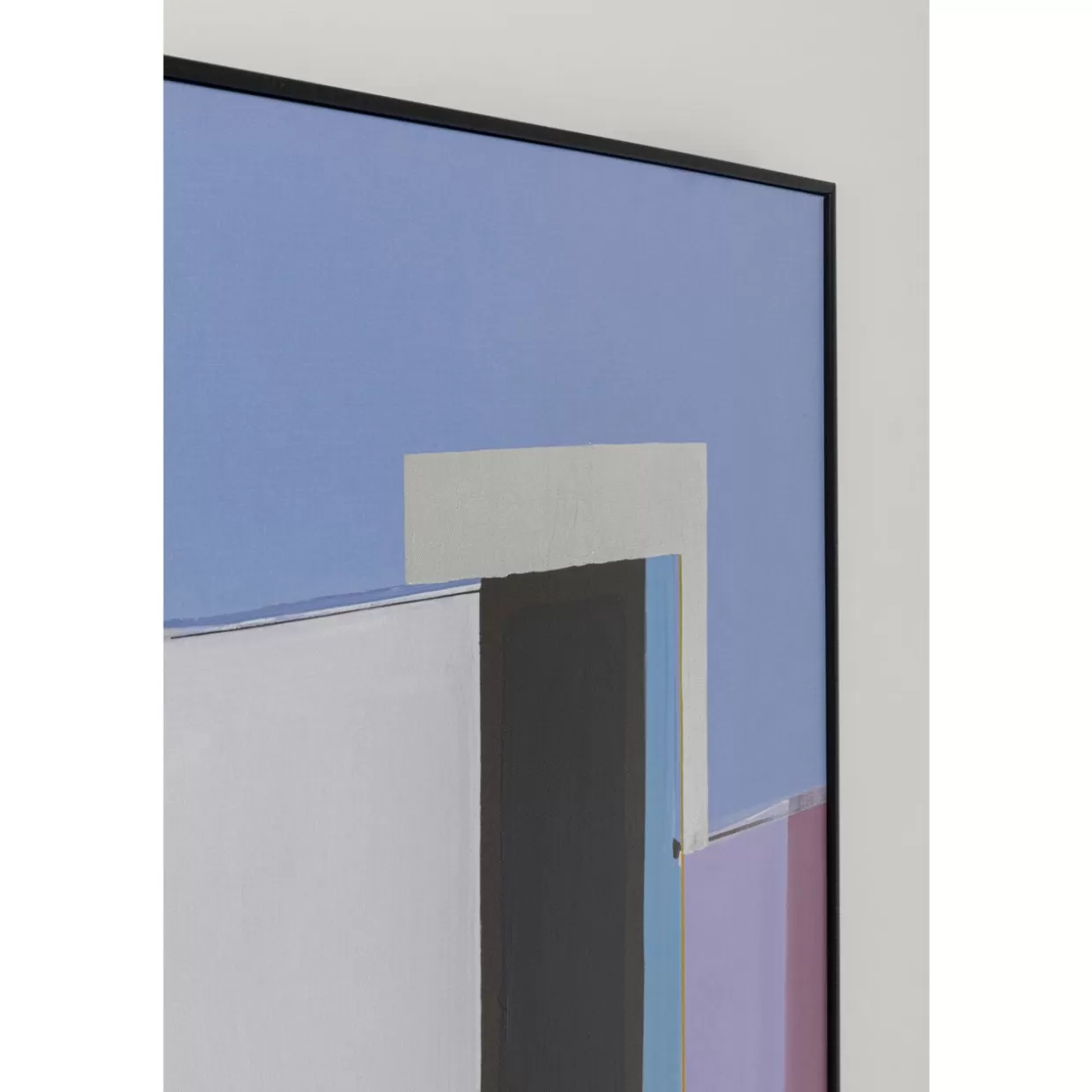 Quadro Moderno KARE Design con Forme Astratte in Tonalità Lilla - Cornice Elegante 113x113 cm per Arredamento Contemporaneo