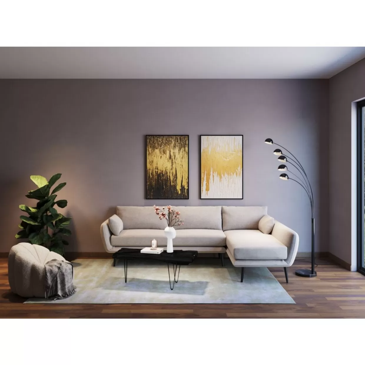 KARE Design - Quadro Moderno Astratto in Tonalità Chiare con Cornice Elegante - Decorazione Murale 80x120 cm