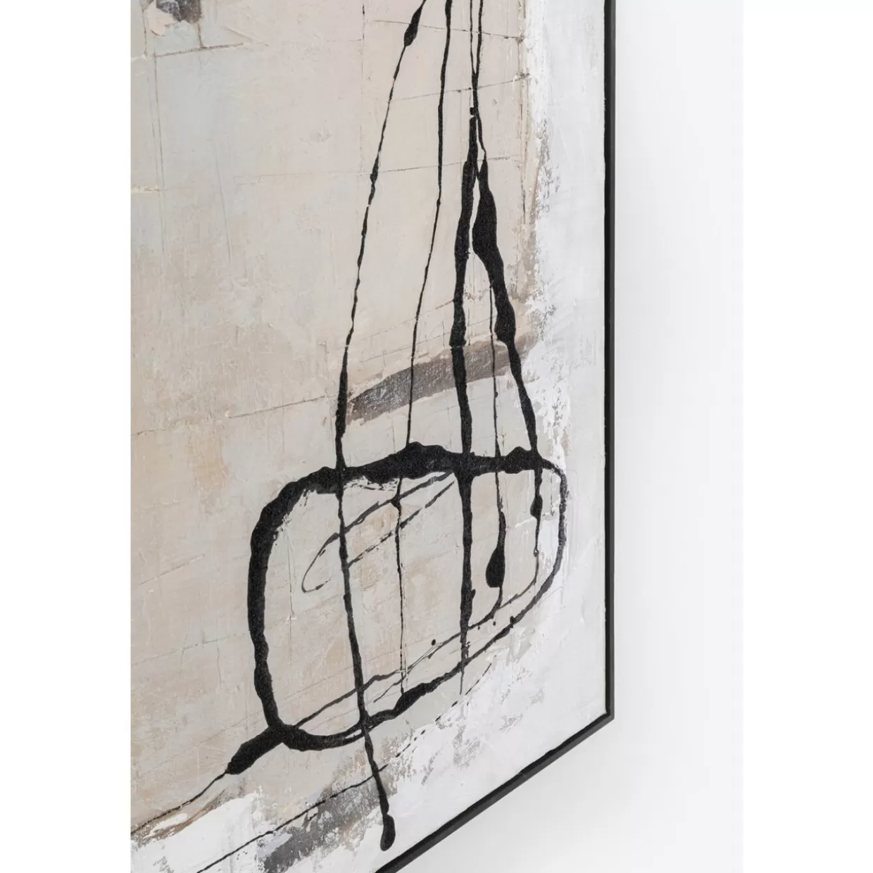 KARE Design - Quadro Corniciato in Tonalità Grigio Cenere, Formato 100x100 cm per Arredamento Contemporaneo, Ideale per Soggiorno o Ufficio