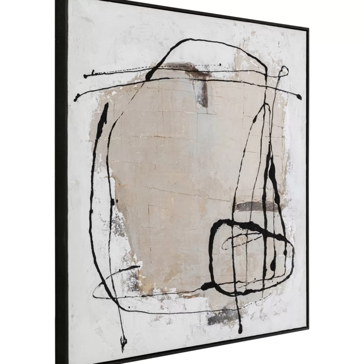 KARE Design - Quadro Corniciato in Tonalità Grigio Cenere, Formato 100x100 cm per Arredamento Contemporaneo, Ideale per Soggiorno o Ufficio
