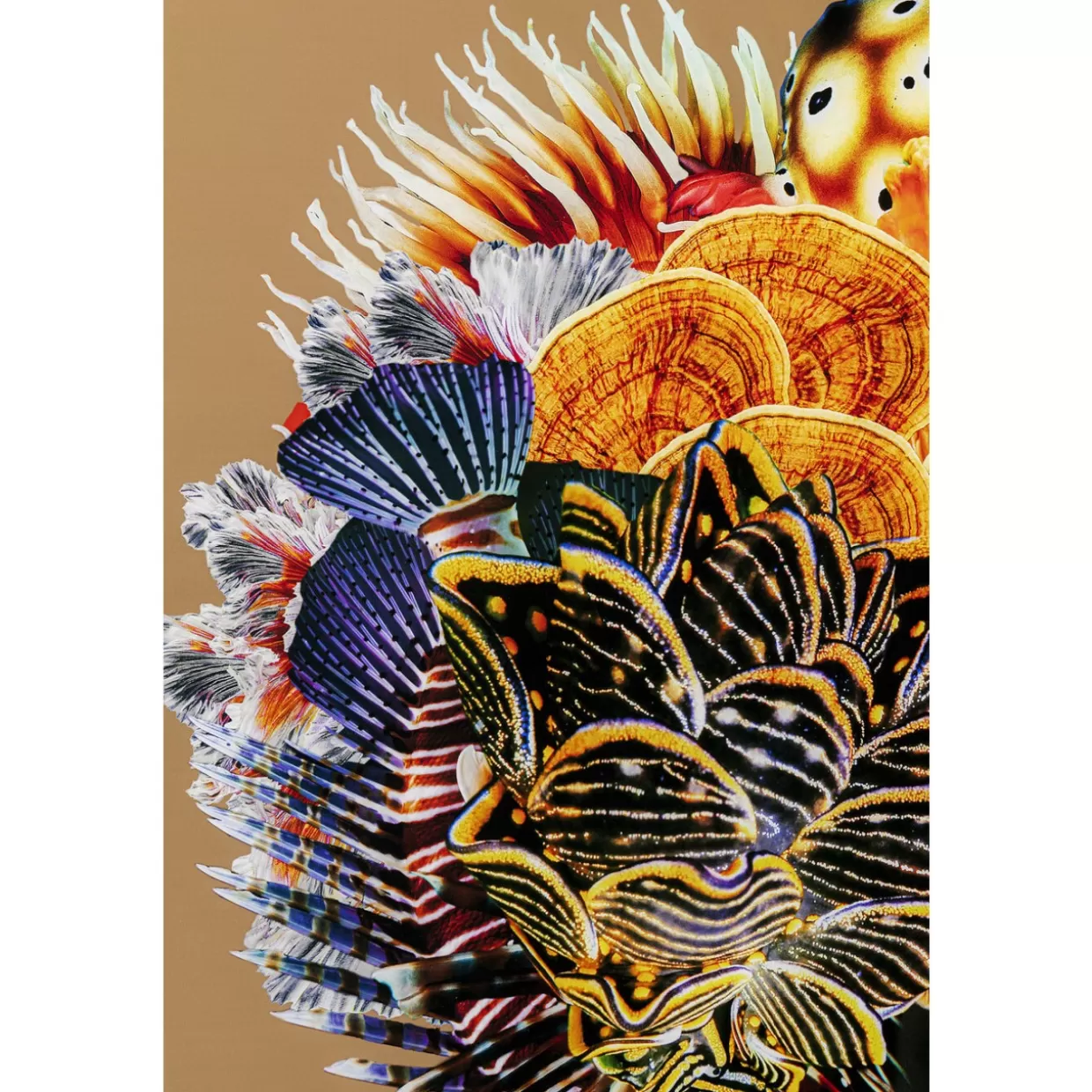 KARE Design Quadro Moderno con Fiori e Capelli - Stampa d'Arte Incorniciata 120x120 cm per Décor Chic
