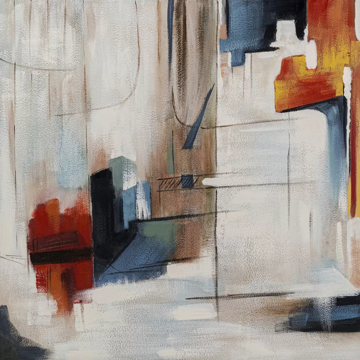 Quadro Incorniciato Visione Obliquo | Design KARE 100x100 cm - Opera d'Arte Contemporanea per Interni 

(：AI，，、、，)