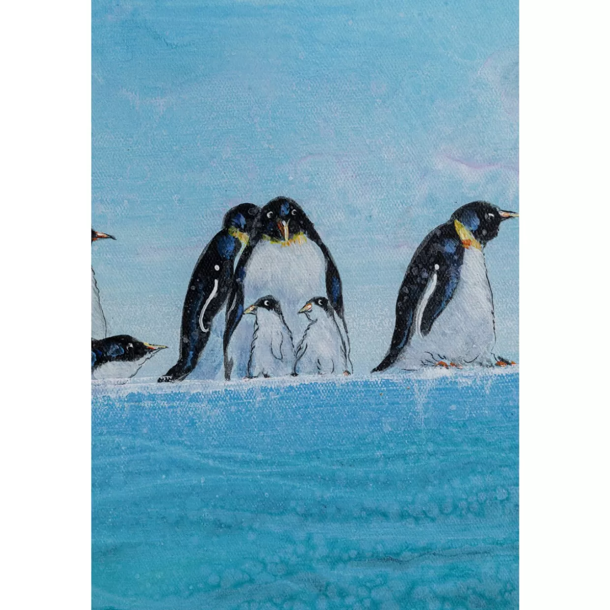 KARE Design - Quadro Moderno con Scena di Pinguini Eleganti, Stampa su Tela 140x140 cm