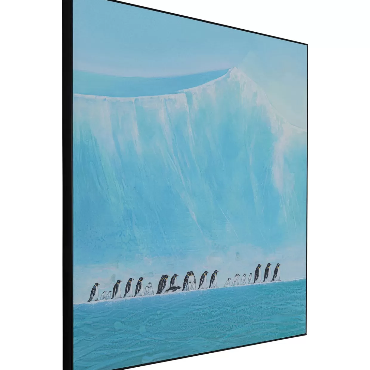 KARE Design - Quadro Moderno con Scena di Pinguini Eleganti, Stampa su Tela 140x140 cm