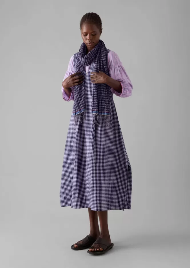 Sciarpe Artigianali in Gingham - Eleganti Accessori Invernali per Donna con Cappelli e Guanti Tessuti a Mano