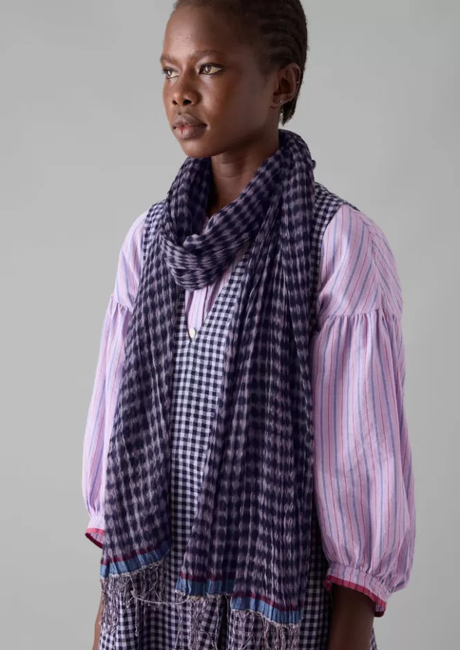 Sciarpe Artigianali in Gingham - Eleganti Accessori Invernali per Donna con Cappelli e Guanti Tessuti a Mano