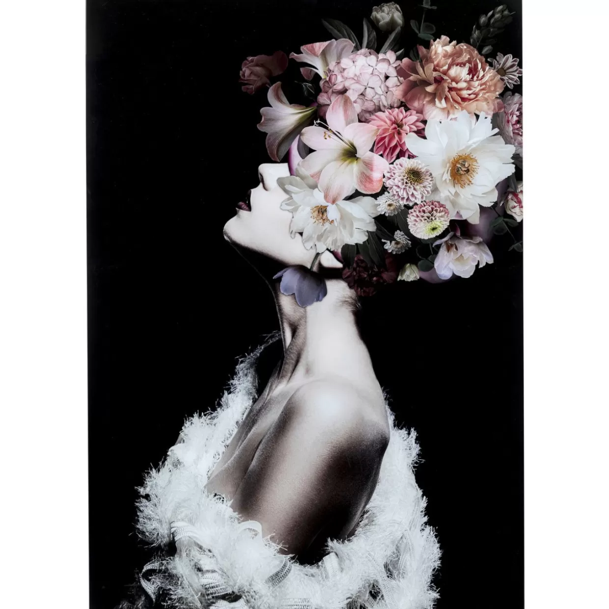 Quadro Decorativo Floreale su Vetro 
