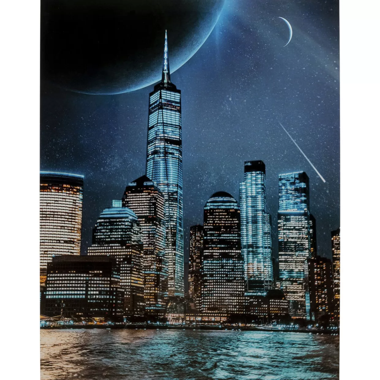Quadro Moderno Cielo Notturno Metropolitano - Stampa Artistica su Vetro 90x120 cm per Arredamento Contemporaneo da KARE Design