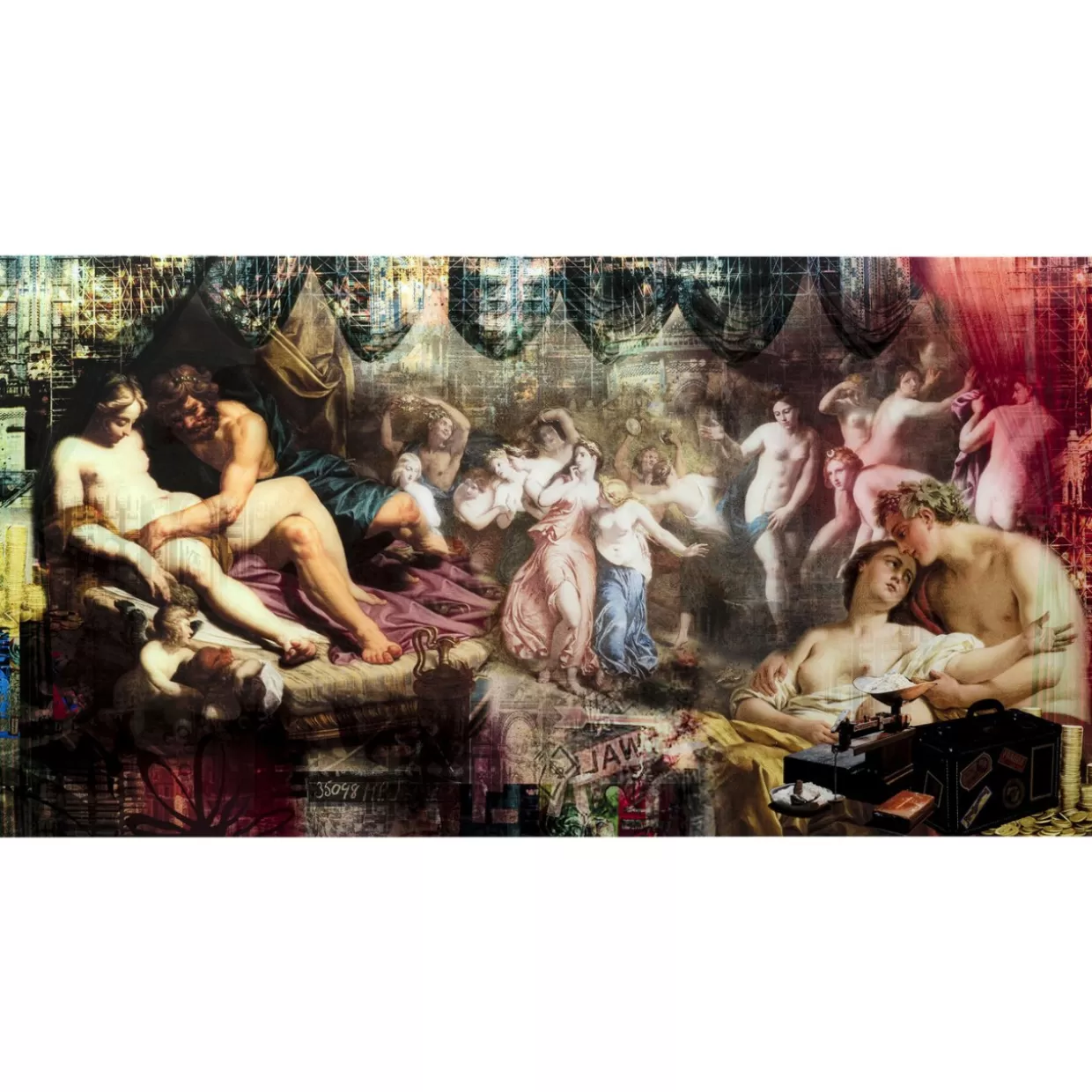 Quadro in Vetro Stile Rock 'N' Roll - Decorazione Moderna 180x90 cm KARE Design 

(Alternative: Stampa Artistica su Vetro 