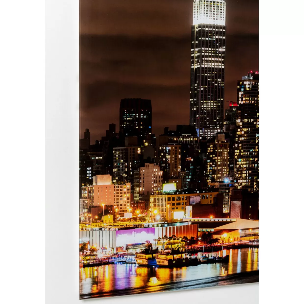 Stampa Decorativa su Vetro - Cielo Notturno con Luna e Skyline, 80x120 cm | Design KARE