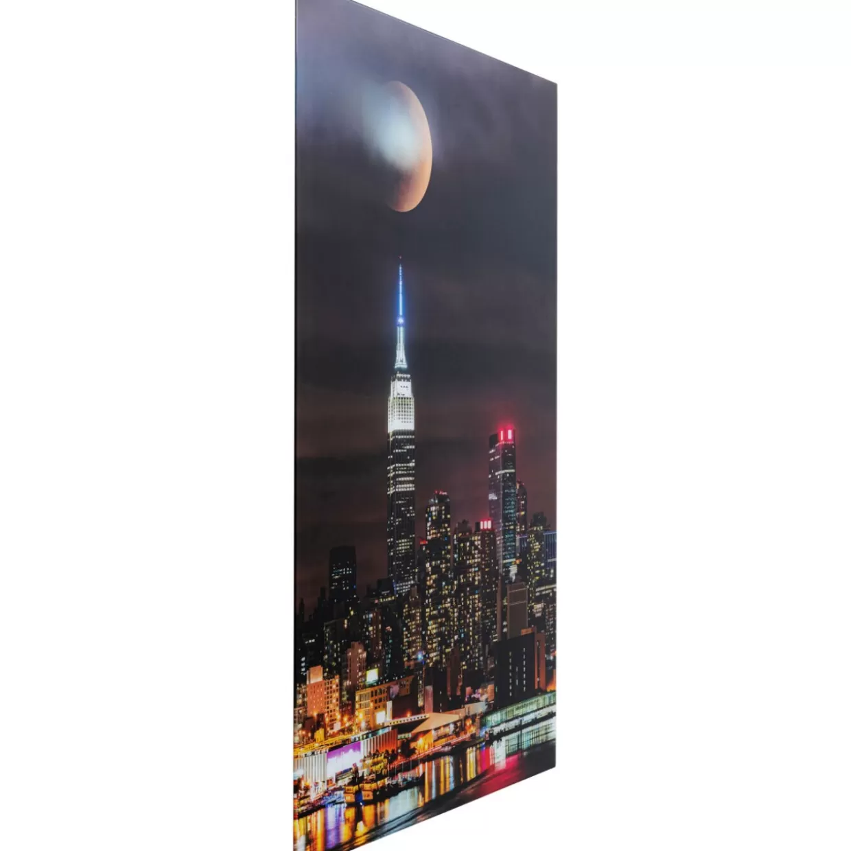 Stampa Decorativa su Vetro - Cielo Notturno con Luna e Skyline, 80x120 cm | Design KARE
