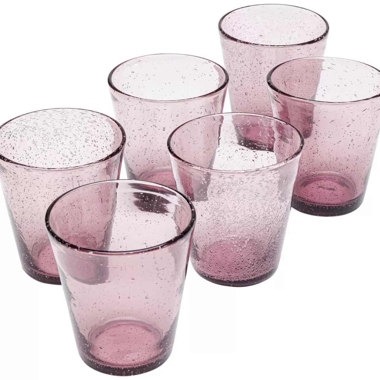 Set bicchieri Bubble in vetro malva - 6 elementi per tavola elegante by KARE Design