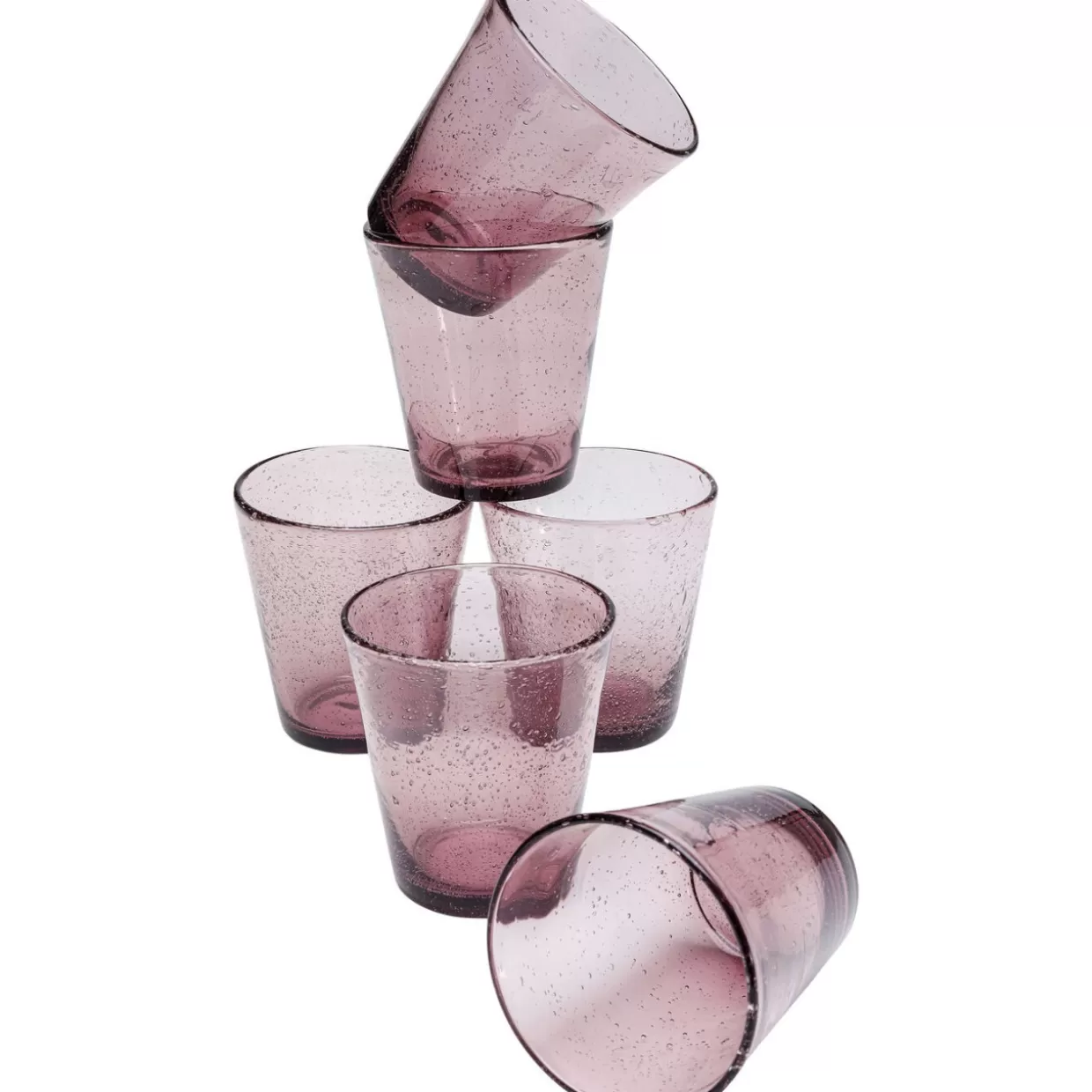 Set bicchieri Bubble in vetro malva - 6 elementi per tavola elegante by KARE Design
