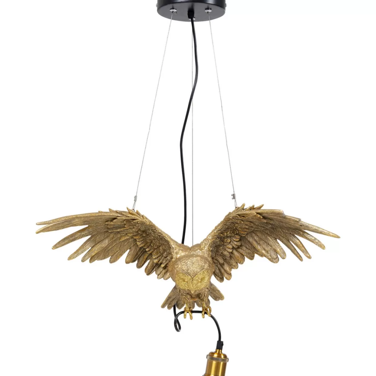 Lampada a Sospenso Designer con Scultura di Gufo - Rifiniture Oro KARE Collection 

（：，，