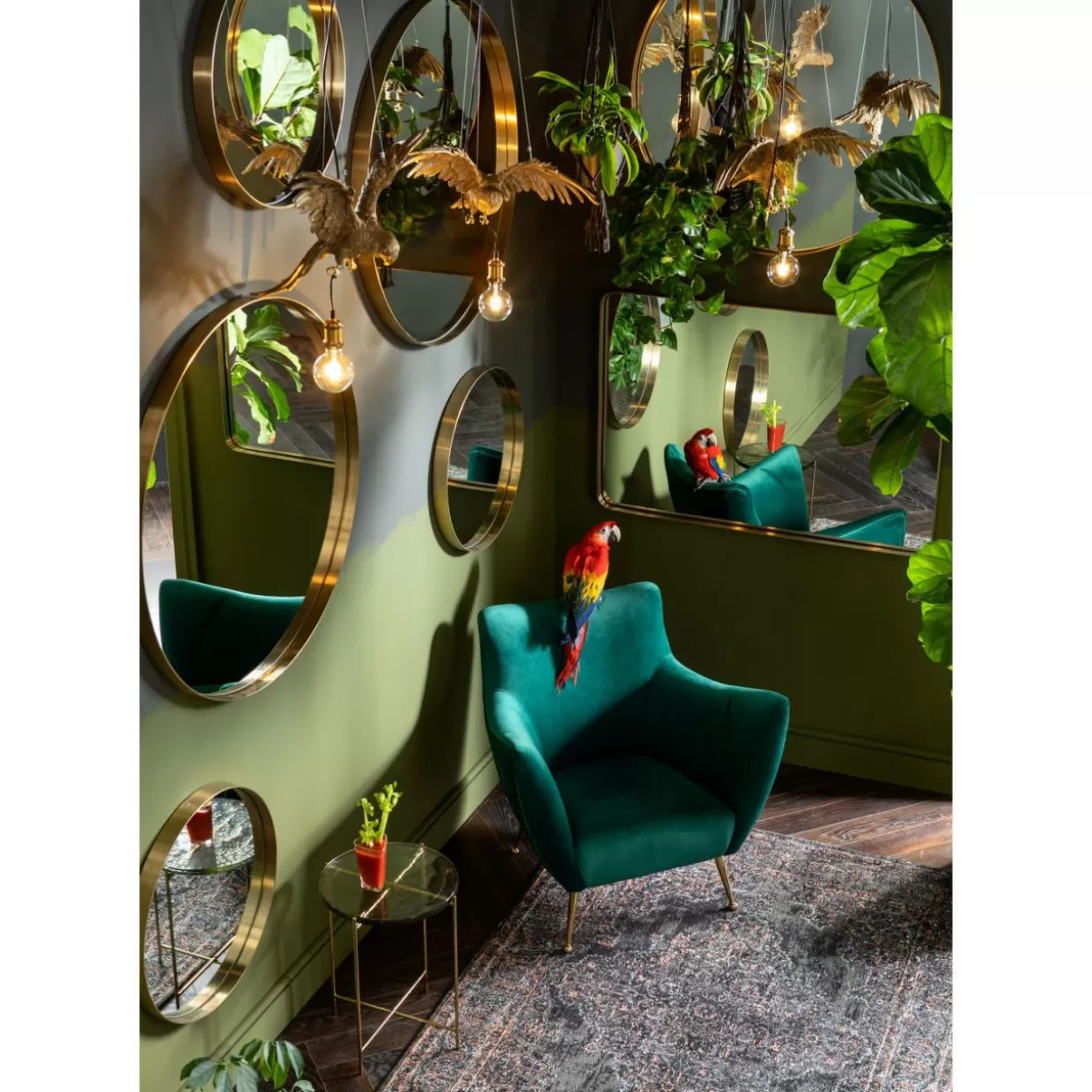 Lampada a Sospenso Designer con Scultura di Gufo - Rifiniture Oro KARE Collection 

（：，，