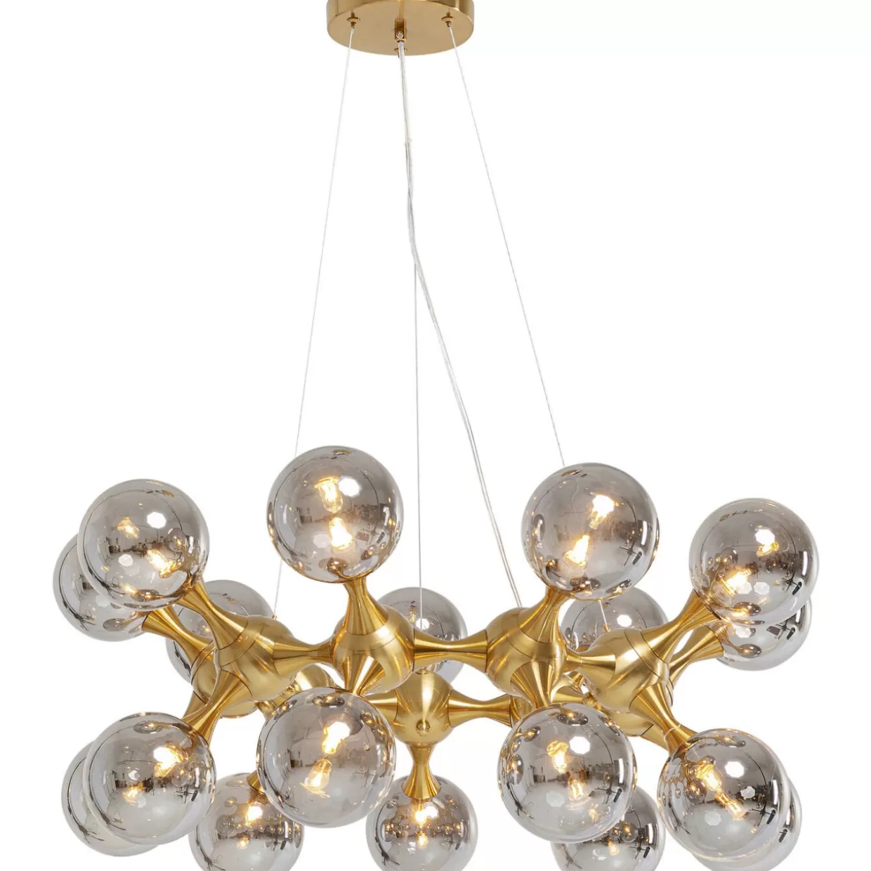 Lampada a sospensione KARE Design - Globi Atomici in Ottone con diametro 74cm, illuminazione d'autore per ambienti industrial chic