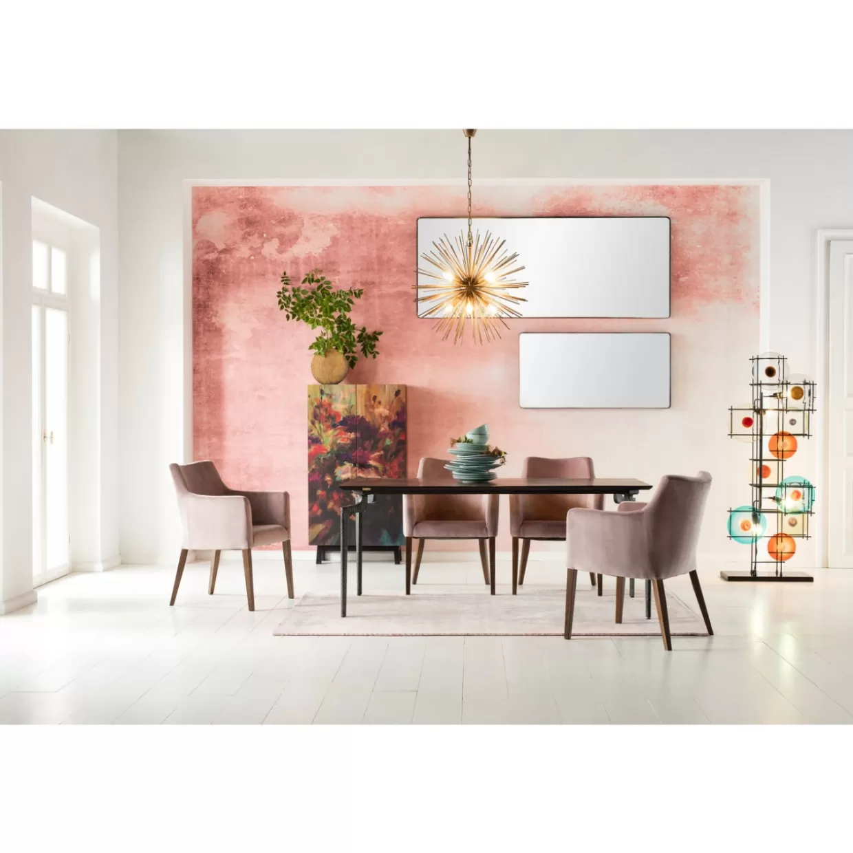 Lampadario Moderno Design KARE - Sospensione Elegante Beam in Ottone, Diametro 72 cm