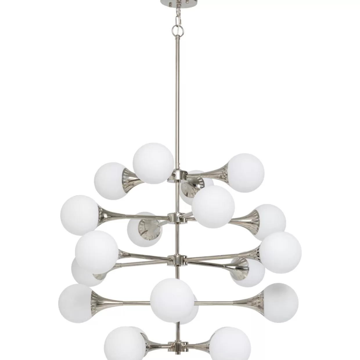 Lampada a Sospensione Iconica Bulb Fiction 20 - Design Avanguardistico in Finitura Argento, Diametro 102 cm