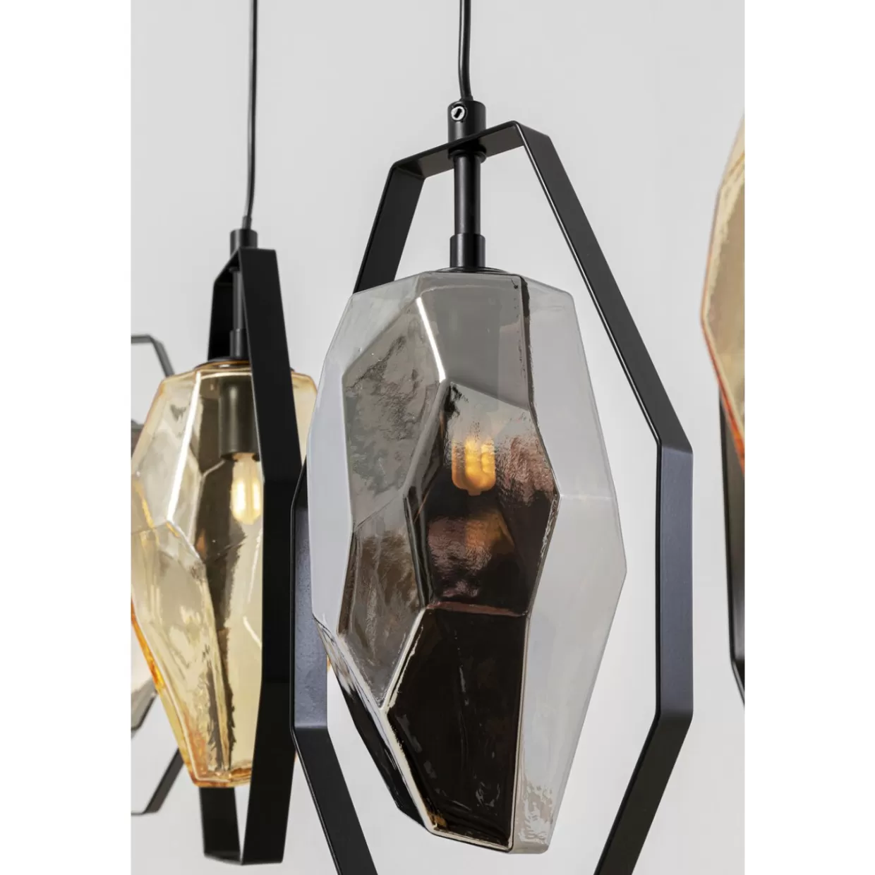 KARE Design - Elegante Lampada a Sospensione Diamond Fever per Sala da Pranzo, Colore Nero, 110 cm
